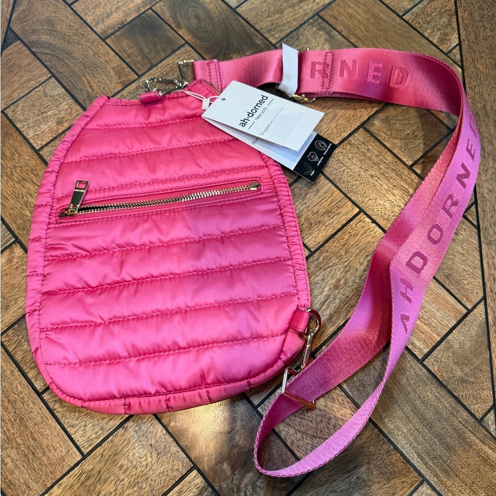 Pink Quilted Pickleball Crossbody Bag